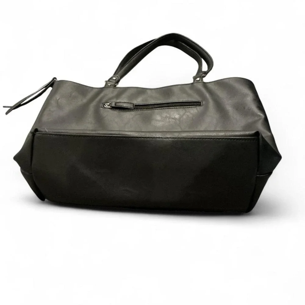 Rosetti Shoulder Bag Womens Large Black  Faux Leather Tote Zip Pocket